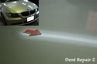 BMW３シリーズボンネットのへこみ、修理後の写真