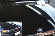 BMW３シリーズの雹害車ボンネット、修理後の写真